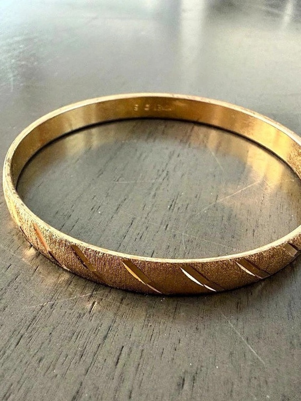 Vintage Monet Gold-Tone Textured Bangle Bracelet